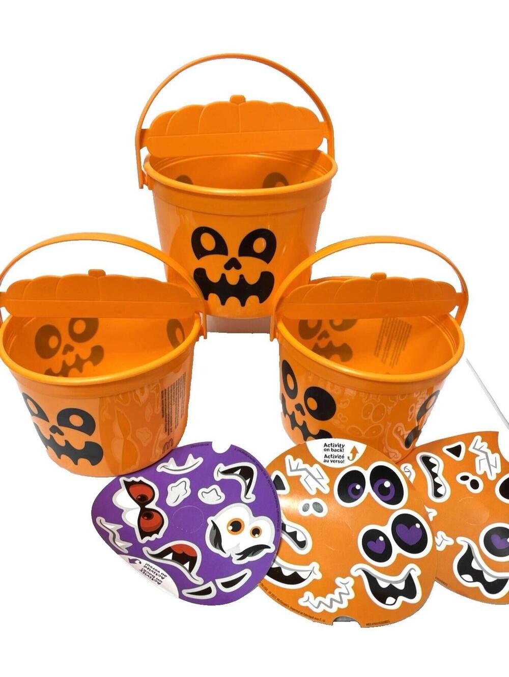 2023 McDonalds Canada Halloween Happy Meal Boo Bucket Skeleton Pail x 3 Sets